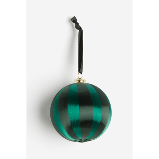green striped satin ornament