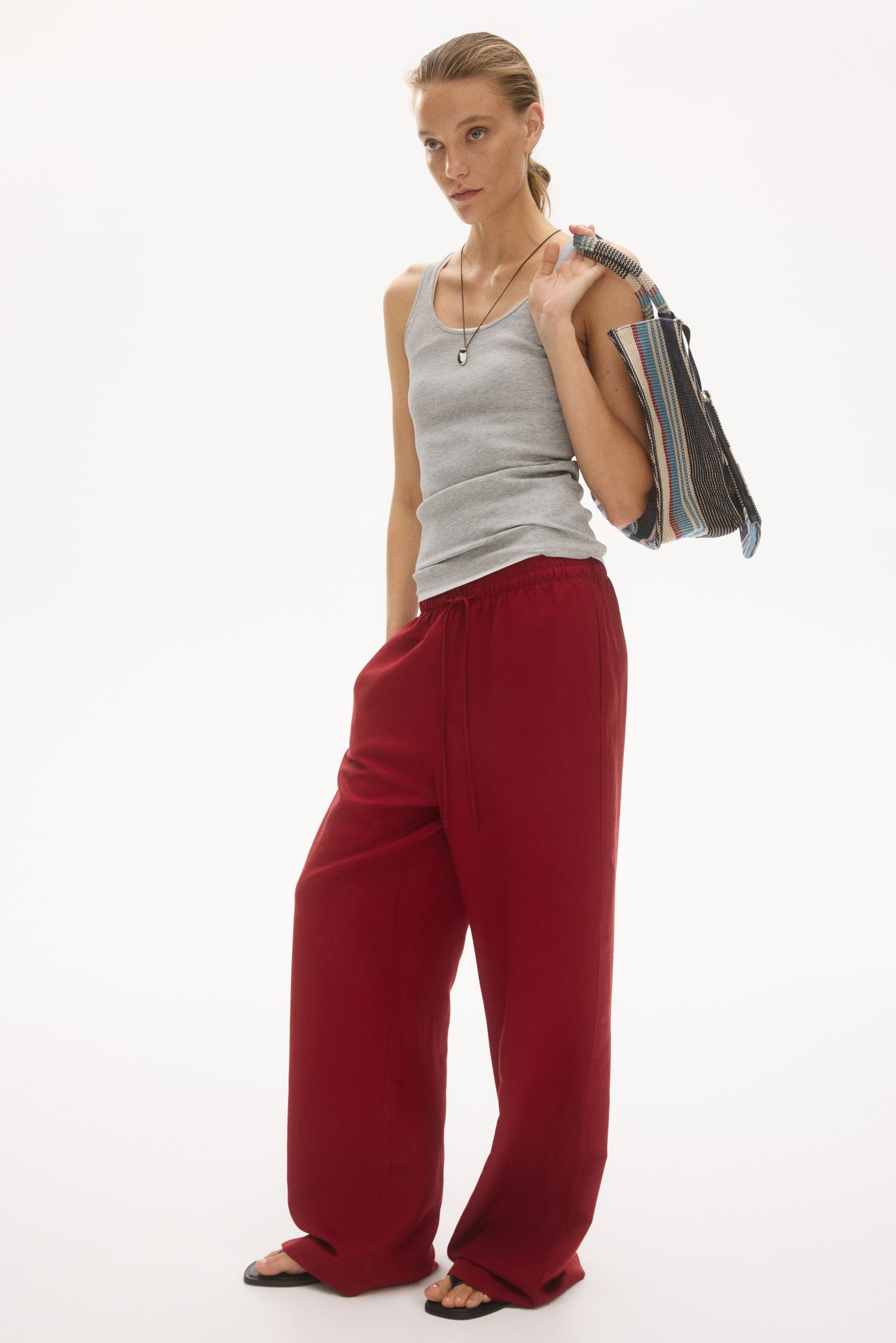 Linen-Blend Trousers