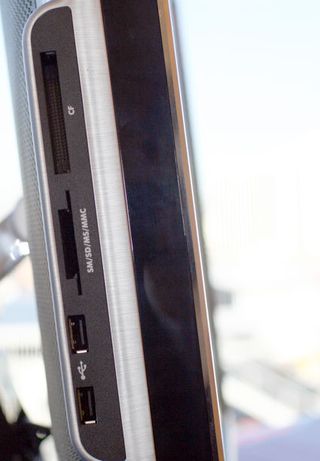 The side of the monitor has a CF and a SM/SD/MS/MMC slot. There are also two USB ports here, along with the two ports on the bottom of the monitor.
