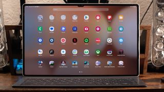 Samsung Galaxy Tab S10 Ultra app drawer, with keyboard attached