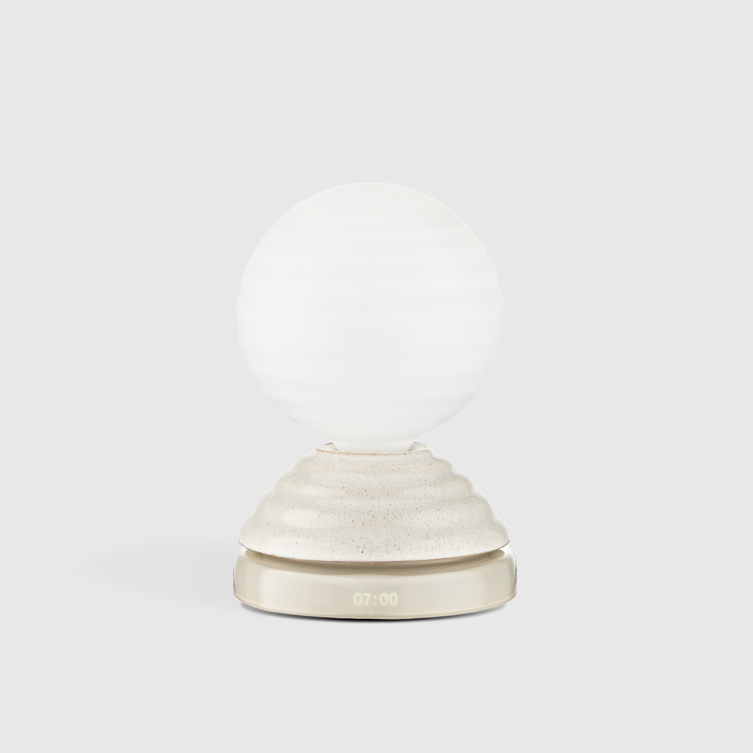 ceramic and glass lamp with orb-like design