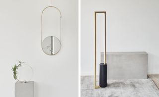 ‘Mobile Mirror’ and ‘Cylinder Lamp’, by Kristina Dam