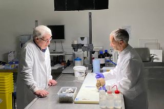 Jeremy Paxman with Professor of Neuopathology Steve Gentleman in Paxman: Putting Up with Parkinson’s