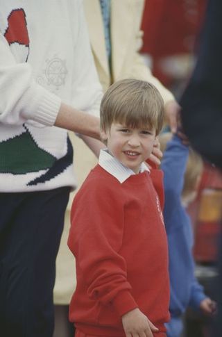 prince william at the guards polo club in windsor, uk, may 1987 holding his hand is his nanny ruth wallace photo by lucy levensonprincess diana archivegetty images