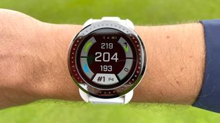 Bushnell Ion Elite Golf GPS Watch being worn on the golf course
