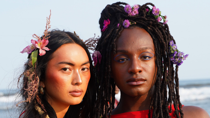 Models at Chromat Show wearing blush