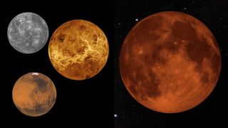 A blood moon compared to Mars