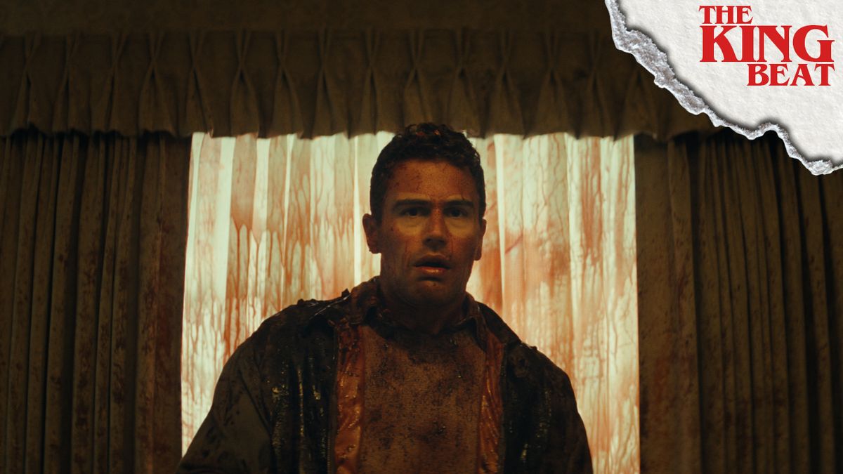 Theo James covered in blood in The Monkey The King Beat