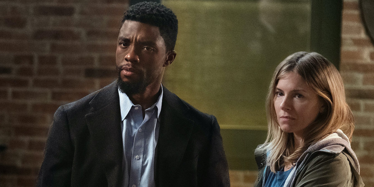 Chadwick Boseman and Sienna Miller in 21 Bridges