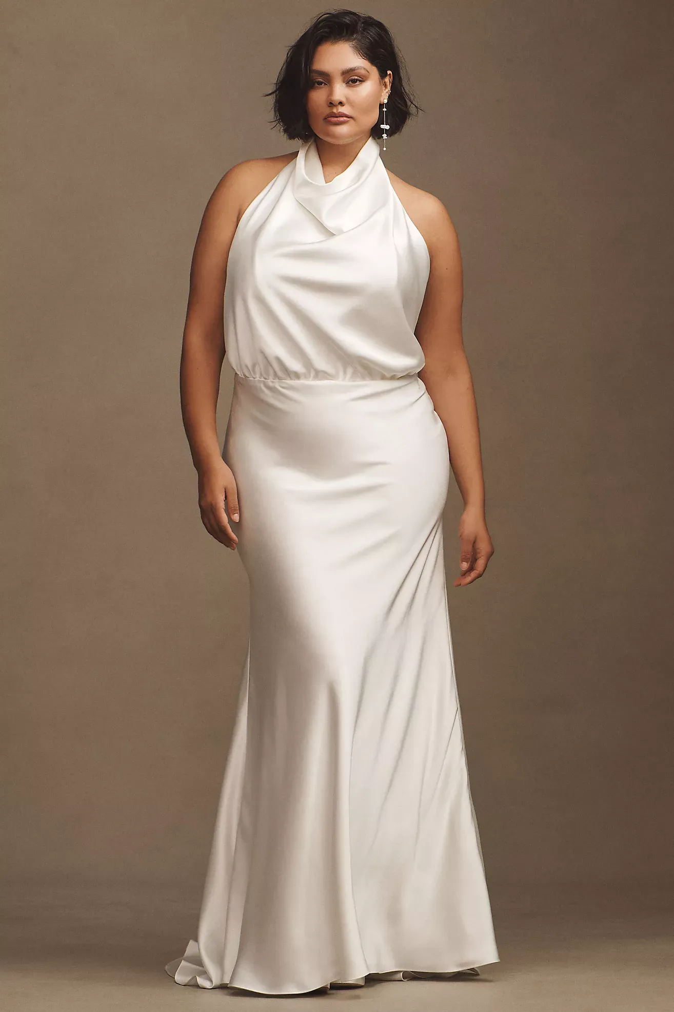 Willowby by Watters Morgana Satin Cowl-Neck A-Line Wedding Gown