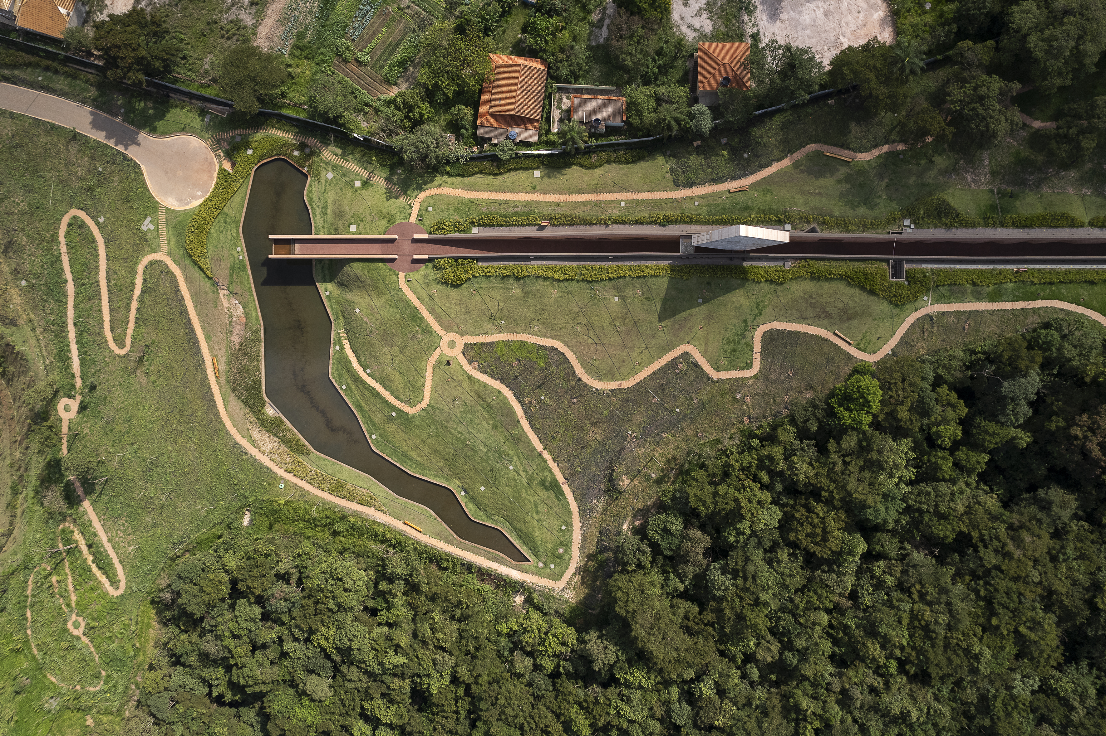Brumadinho memorial, an abstract concrete building in the Brazilian countryside