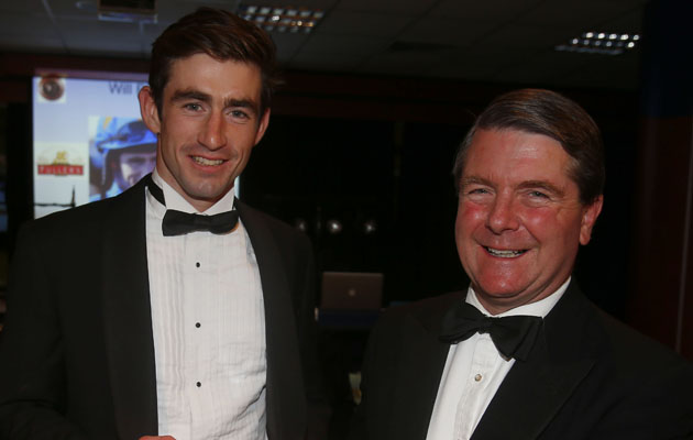 Richard Fuller presents Will Biddick with The Leading Gentleman Rider Point to Point Awards - Cheltenham 15.11.14 Pic Dan Abraham-racingfotos.com