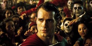 Superman surrounded by a crowd in Dawn of Justice