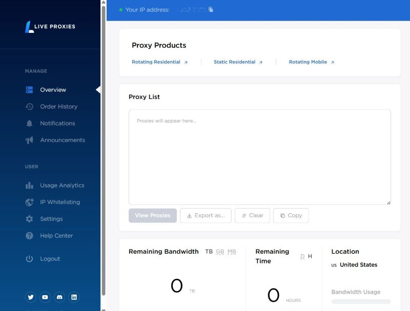 Live Proxies proxy products