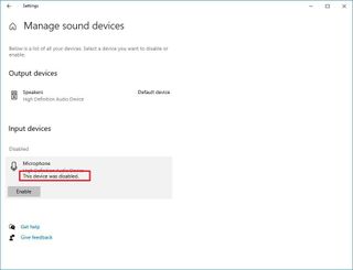 Microphone disabled message