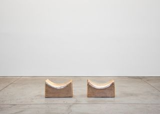 copper furniture by Nifemi Marcus-Bello installed at Marta gallery in LA