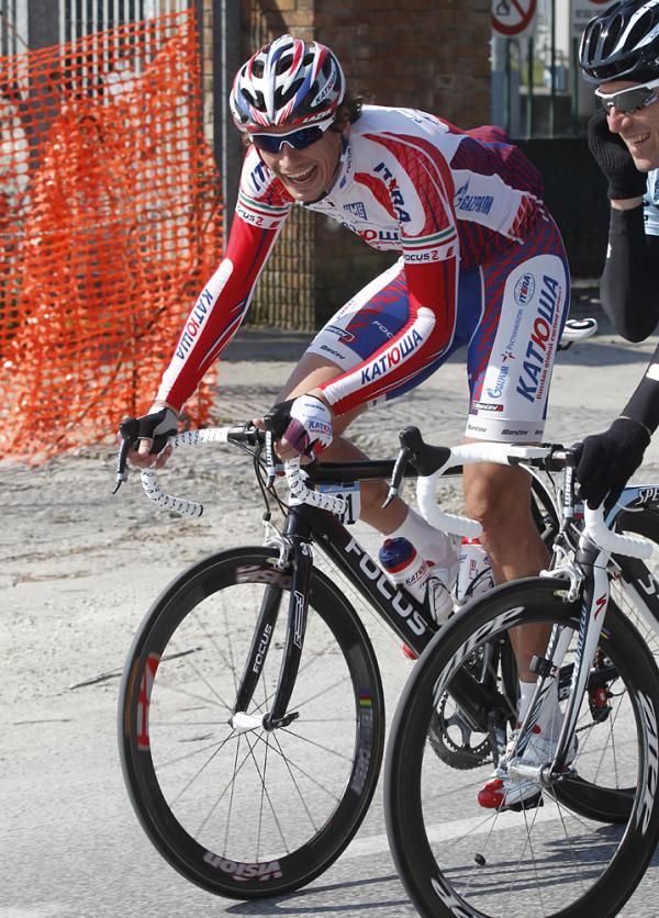 Filippo Pozzato (Katusha) enjoying himself on stage 2.