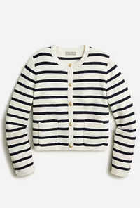 J.Crew  New Relaxed Emilie Sweater Lady Jacket in Stripe