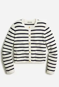 J.Crew  New Relaxed Emilie Sweater Lady Jacket in Stripe