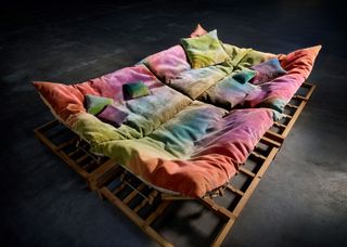 Jan Kath new furniture 'Daydreamer': a rainbow tie-dyed lounge