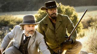 Quentin Tarantino - still from Django Unchained - men with sword in hats
