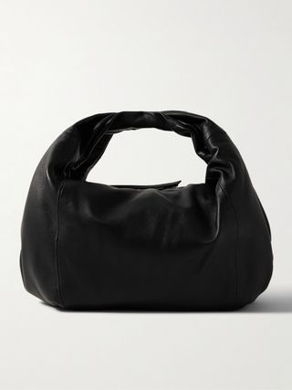 Gathered Leather Tote