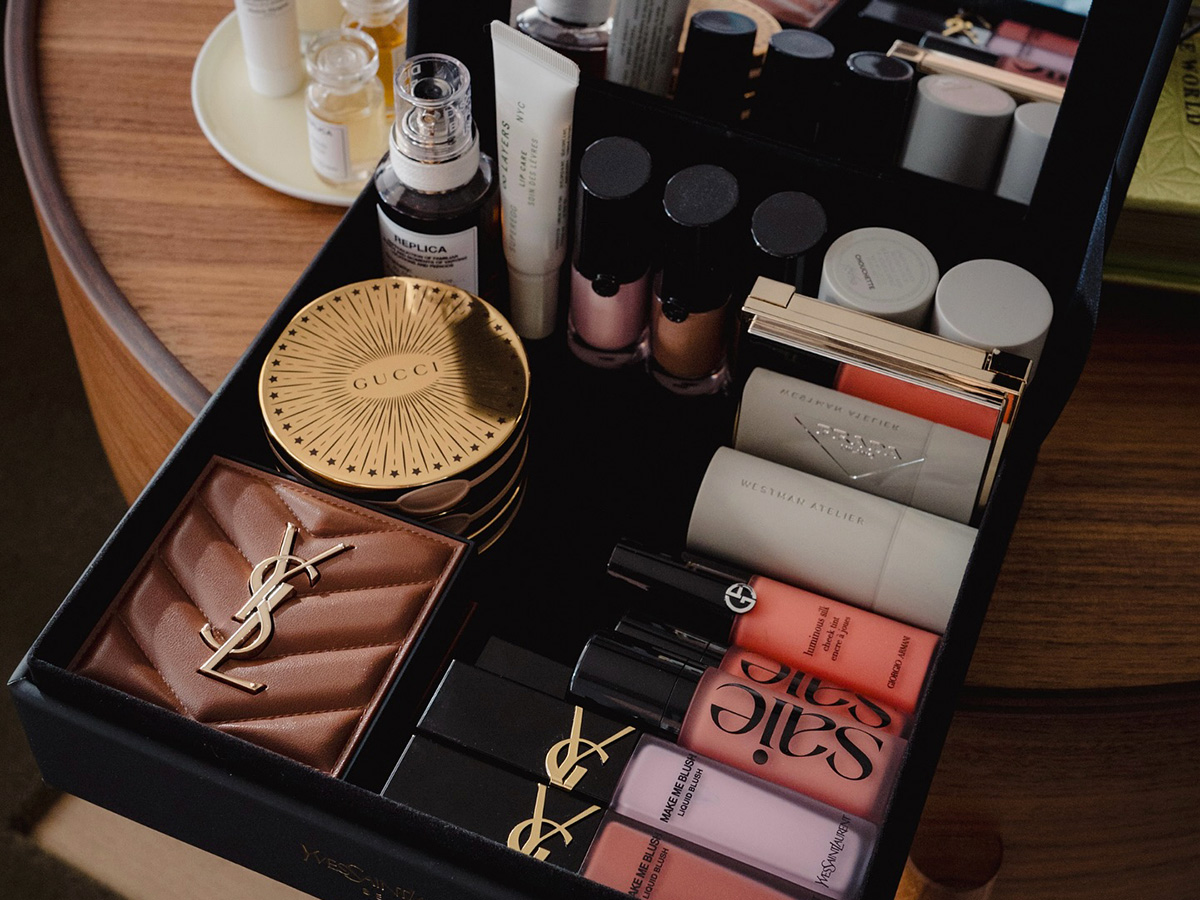 Assortment of luxury beauty products