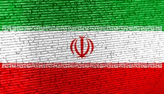Digital concept with the flag of Iran on a tech background
