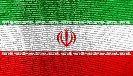 Digital concept with the flag of Iran on a tech background