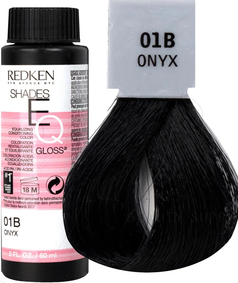 Redken Shades Eq Gloss Demi-Permanent Color Hair Toner - 01b | Onyx