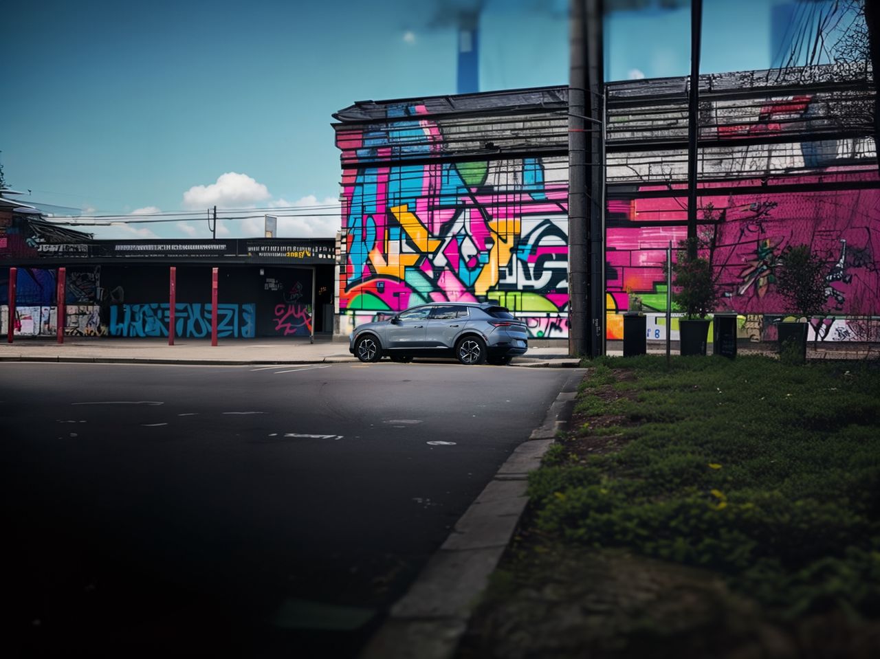 Chevrolet Equinox EV parked in a building setting.