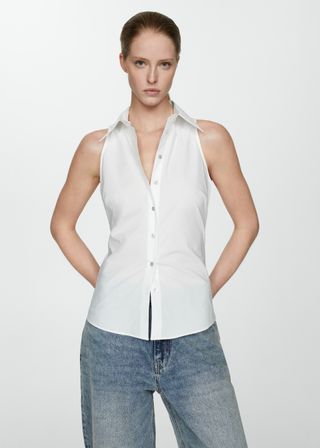 Sleeveless Cotton Shirt