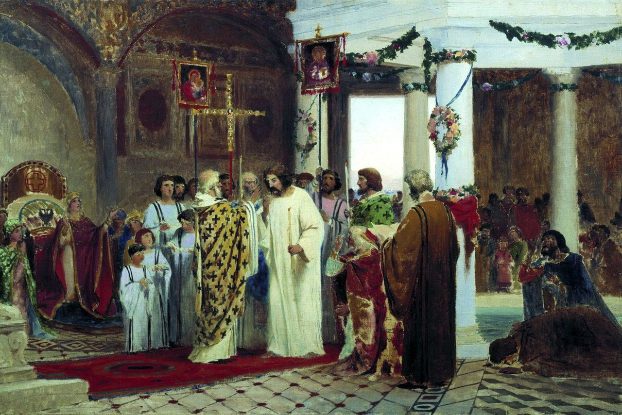 The baptism of Vladimir the Great in 987