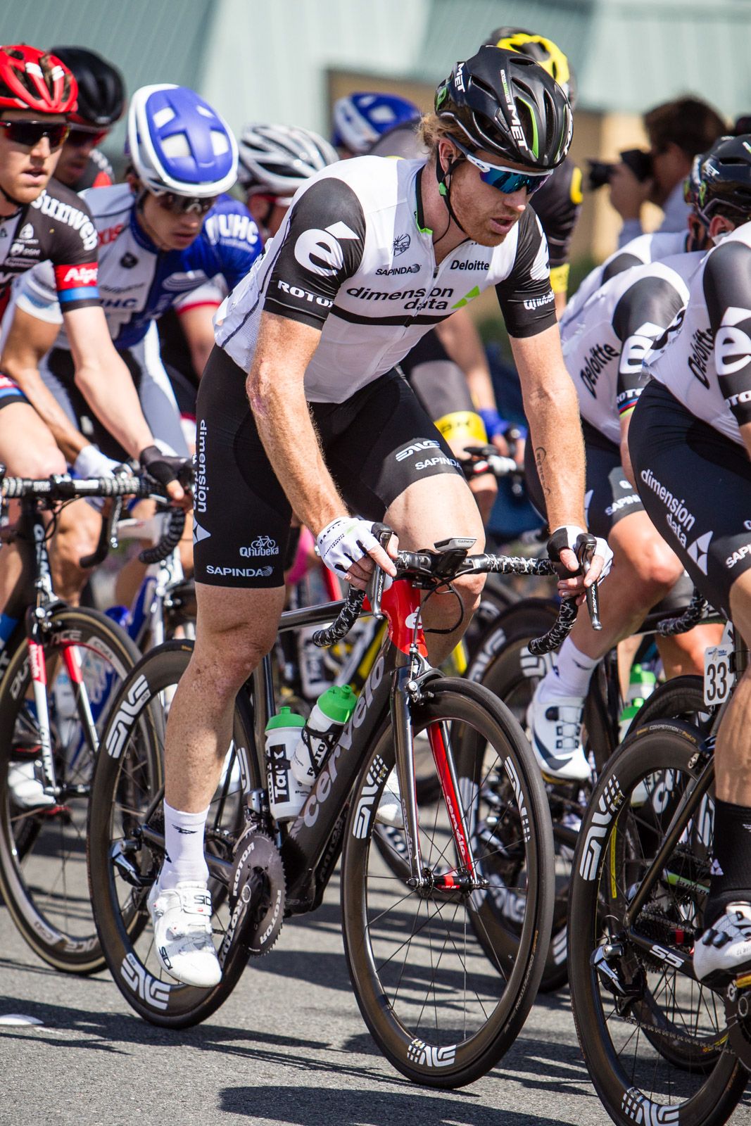 Tyler Farrar (Dimension Data) riding in the bunch