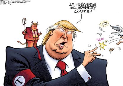 Political cartoon U.S. Trump advisory council disbanded