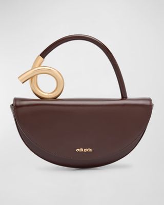 Azariah Leather Coil Top-Handle Bag