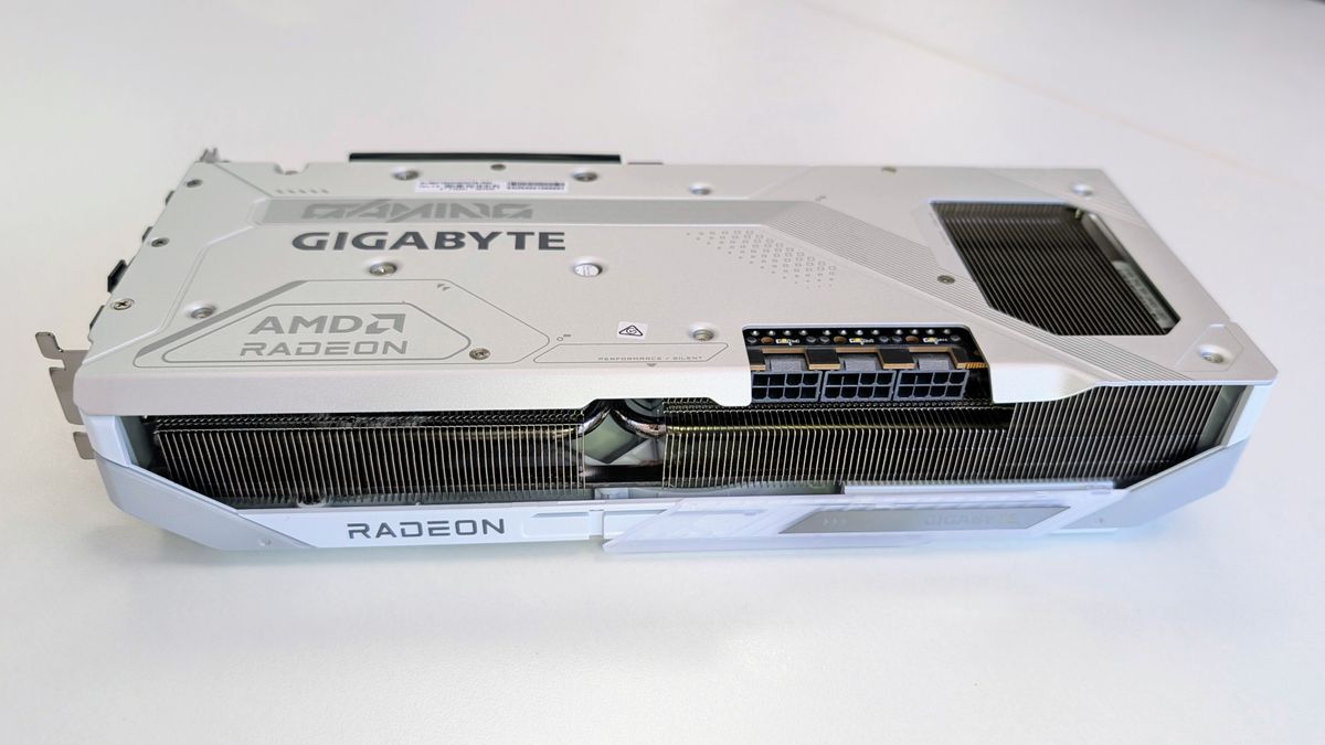 Gigabyte Radeon RX 9070 XT Gaming OC Ice 16GB from the top