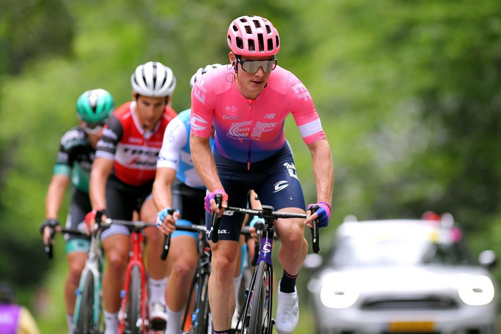 EF Education First lead the pack during the Hammer Climb in Limburg