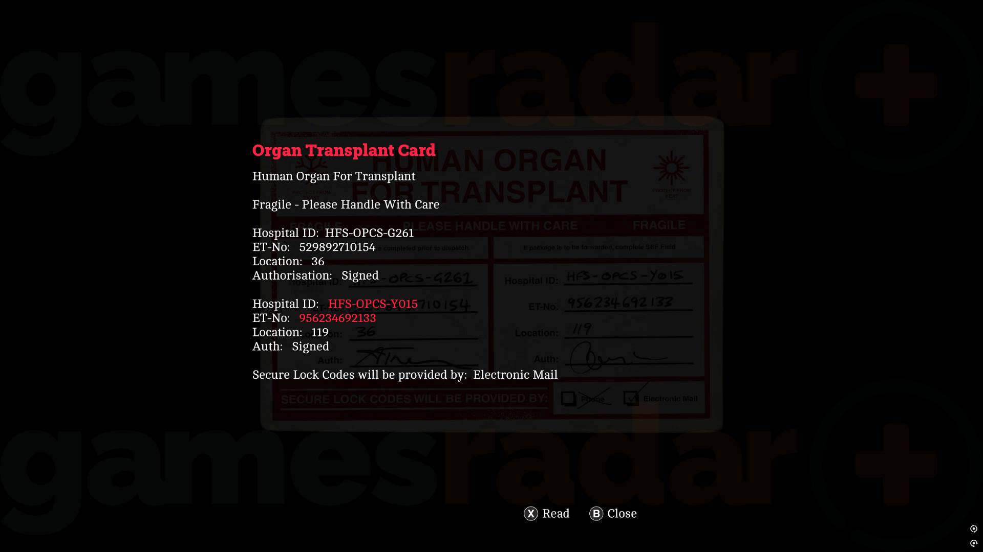 silent hill townfall Organ Transplant Card