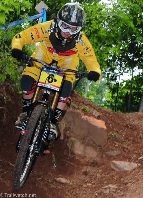 Emillie Siegenthaler (Scott 11) near the top of the track