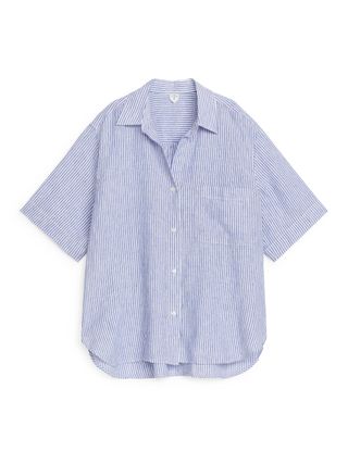 Linen Resort Shirt - Blue/white - Arket Gb