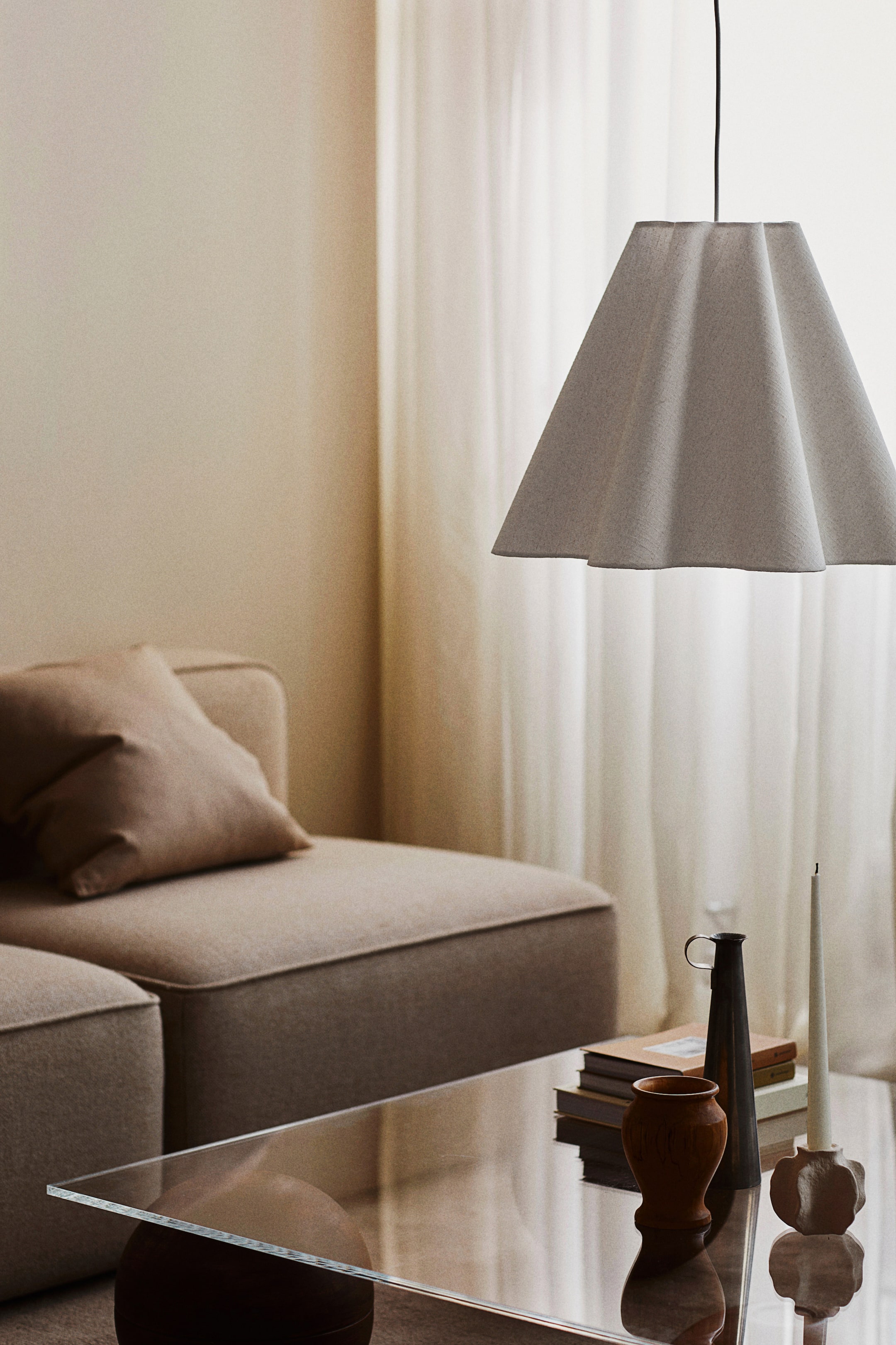 Linen-Blend Pendant Light