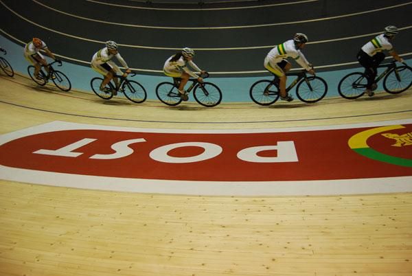 The Australian squad trains together in the Ballerup Super Arena.