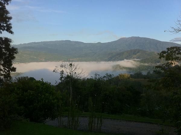 Look closely - the Irazu volcano was spewing something during the morning of stage 3