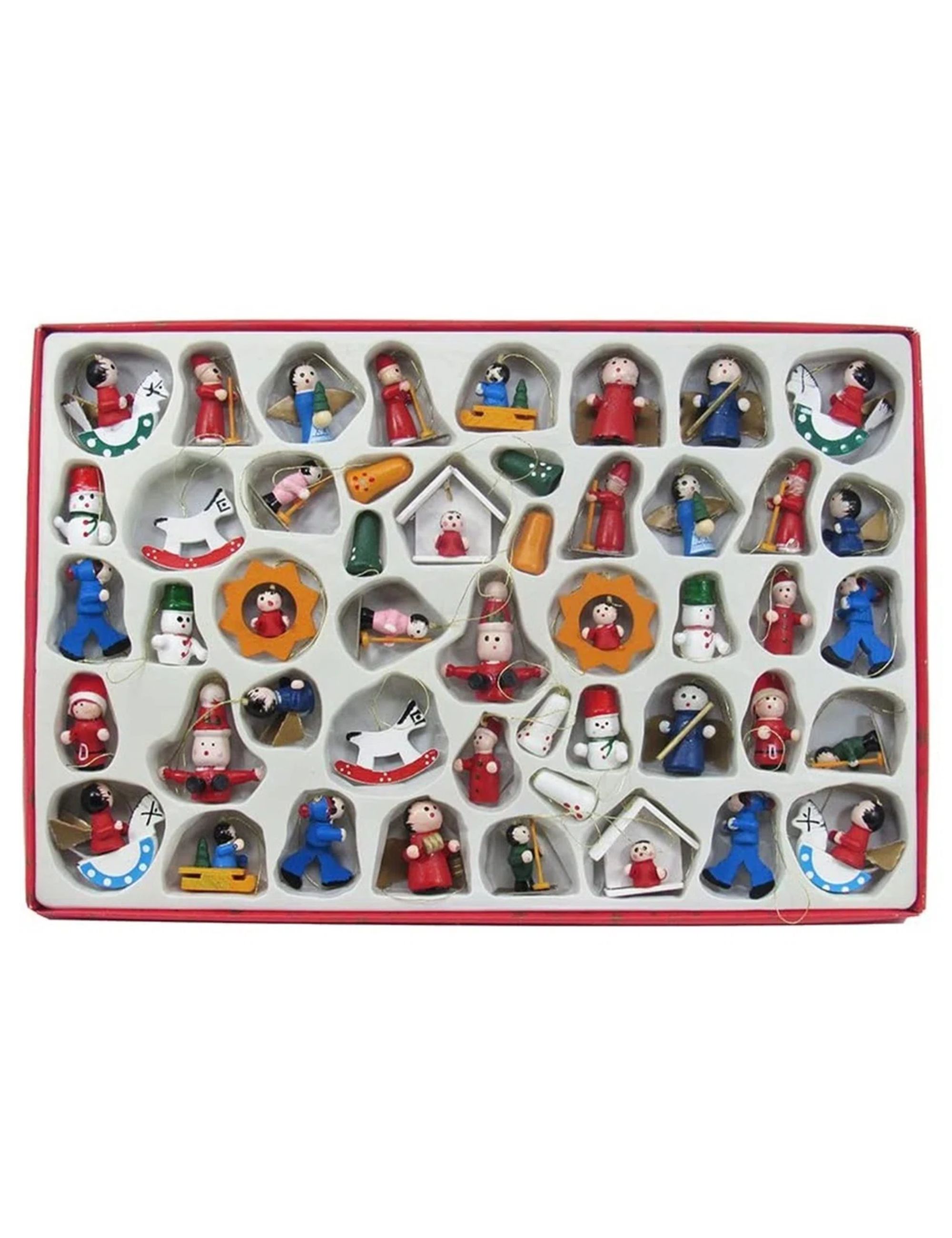 48 Piece Petite Wooden Mini Ornament Set