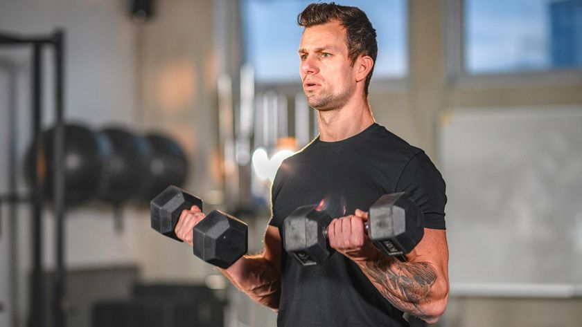 Man working out with dumbbells