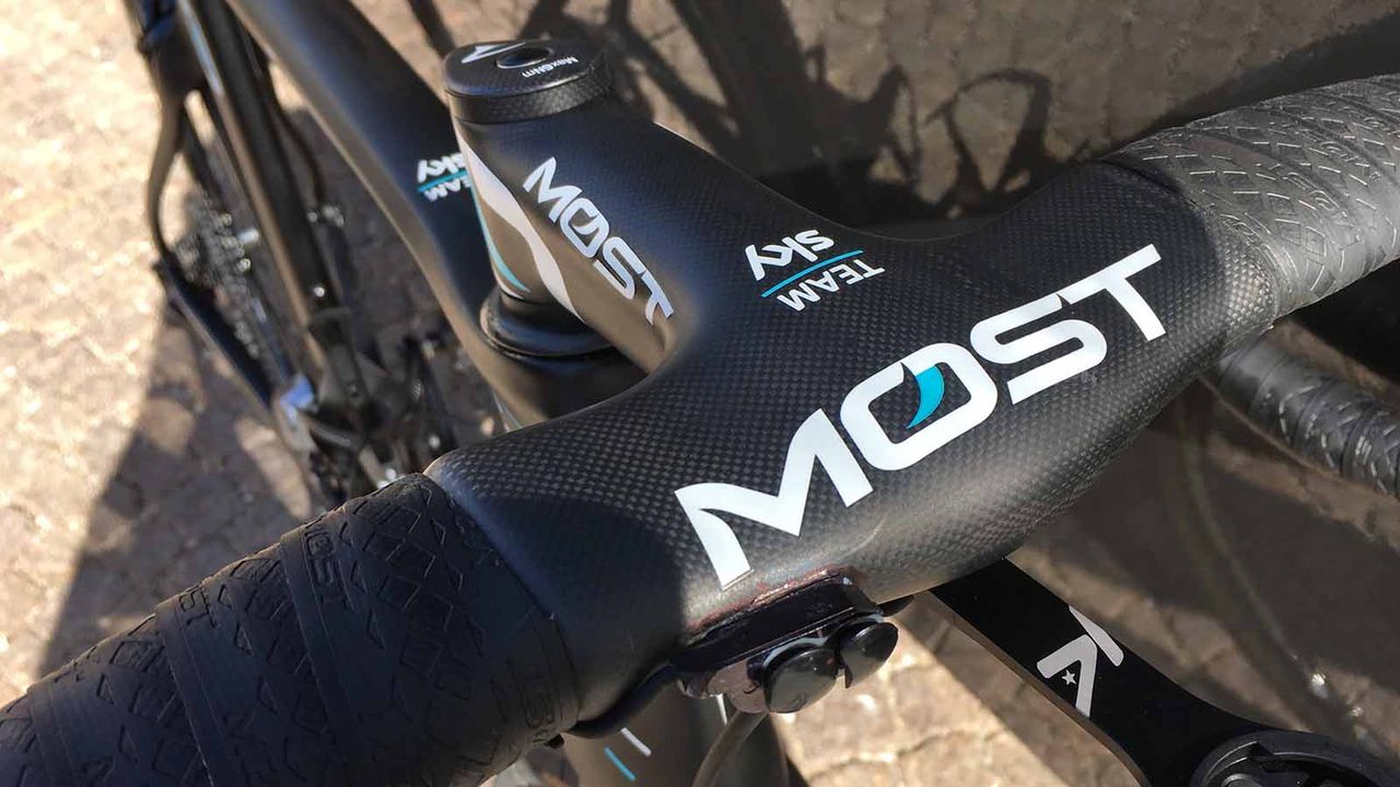 Pinarello's sister brand Most provides Team Sky with their cockpit components for the 2018 season