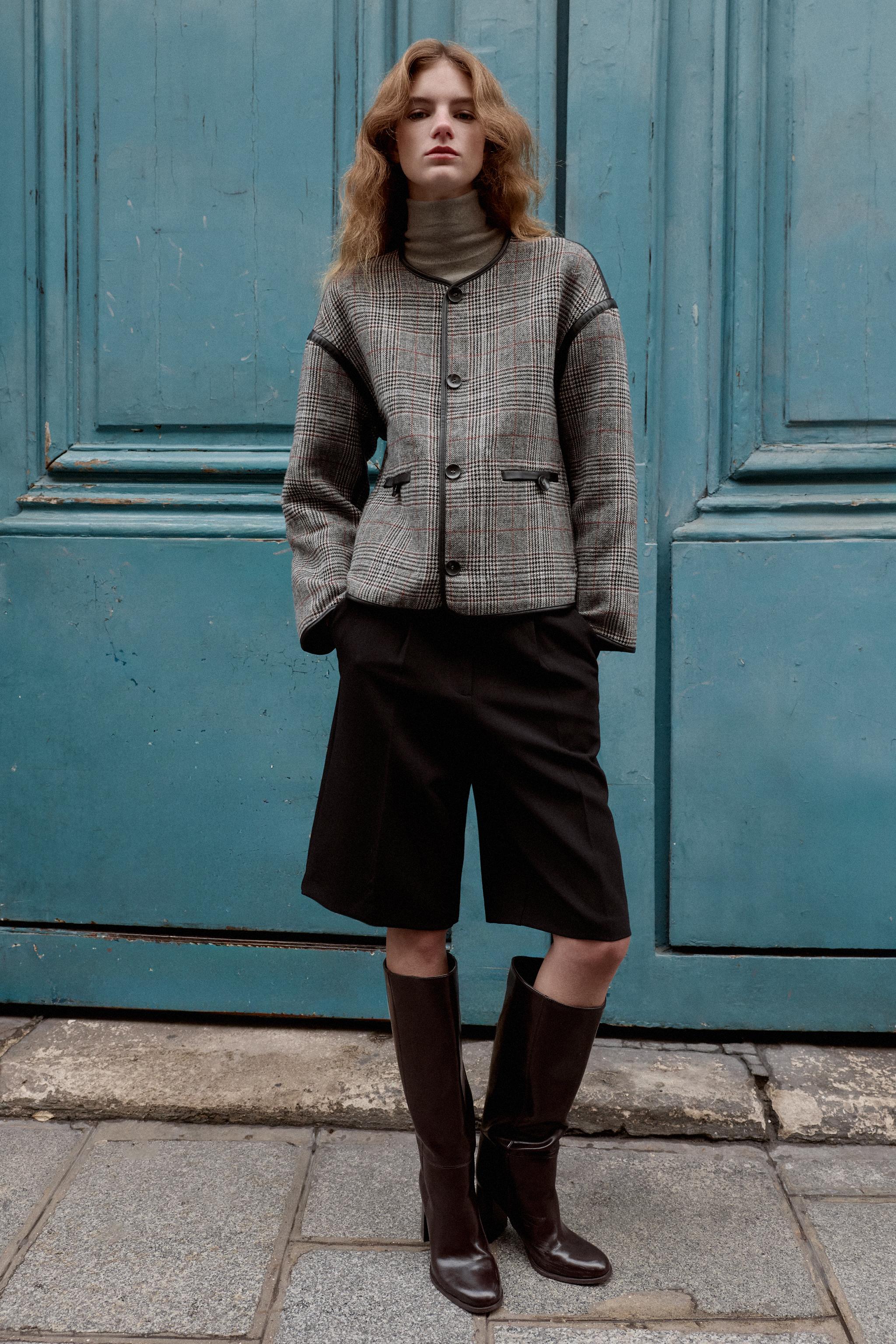 Reversible Jacket With Faux Leather Trims