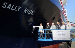 Christening of Auxiliary General Oceanographic Research Research Vessel Sally Ride 