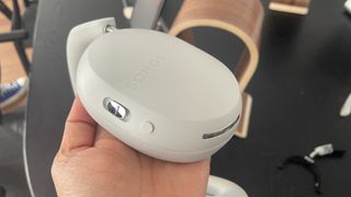 Close up of volume slider button on Sonos Ace headphones